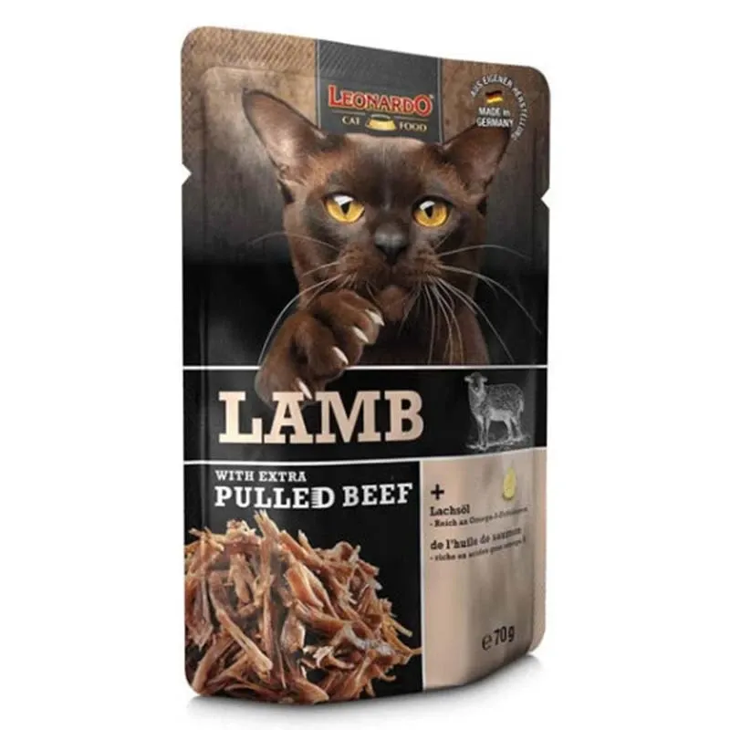 پوچ گربه بالغ لئوناردو با طعم گوشت بره پوچ گربه بالغ لئوناردو با طعم گوشت بره