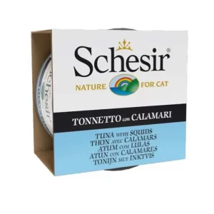 کنسرو گربه بالغ شسیر با طعم ماهی تن و ماهی مرکب