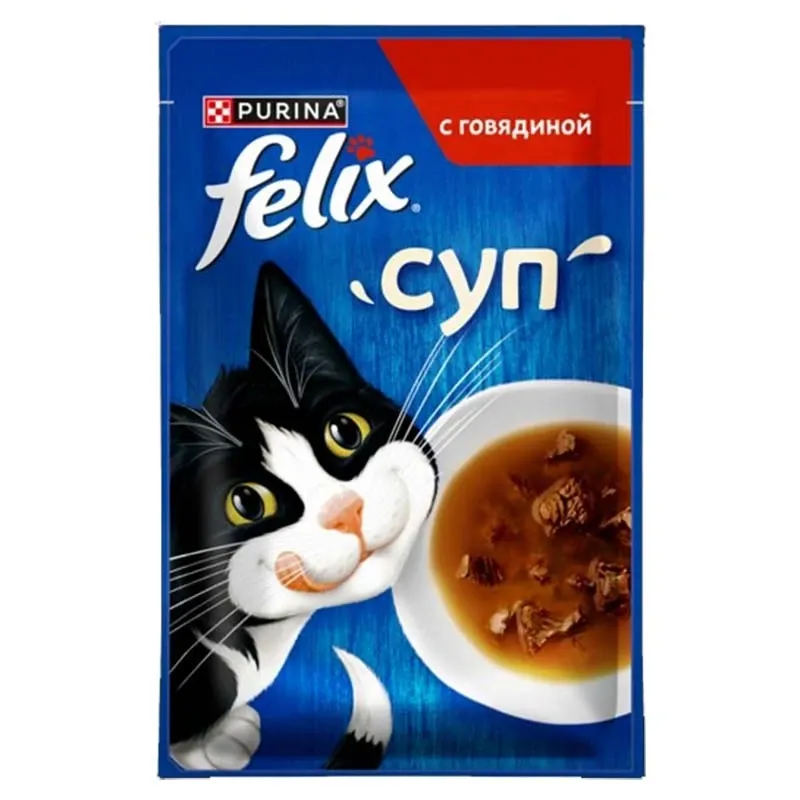 پوچ گربه فلیکس با طعم گوشت گاو