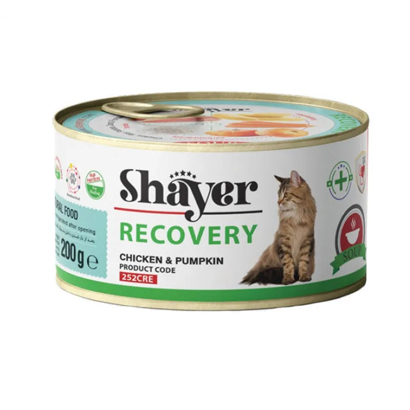 کنسرو ریکاوری گربه بالغ شایر با طعم مرغ و کدو حلوایی کنسرو ریکاوری گربه بالغ شایر با طعم مرغ و کدو حلوایی