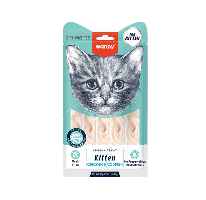 بستنی بچه گربه ونپی کیتن تک عددی با طعم مرغ و ماهی کاد 14 گرم