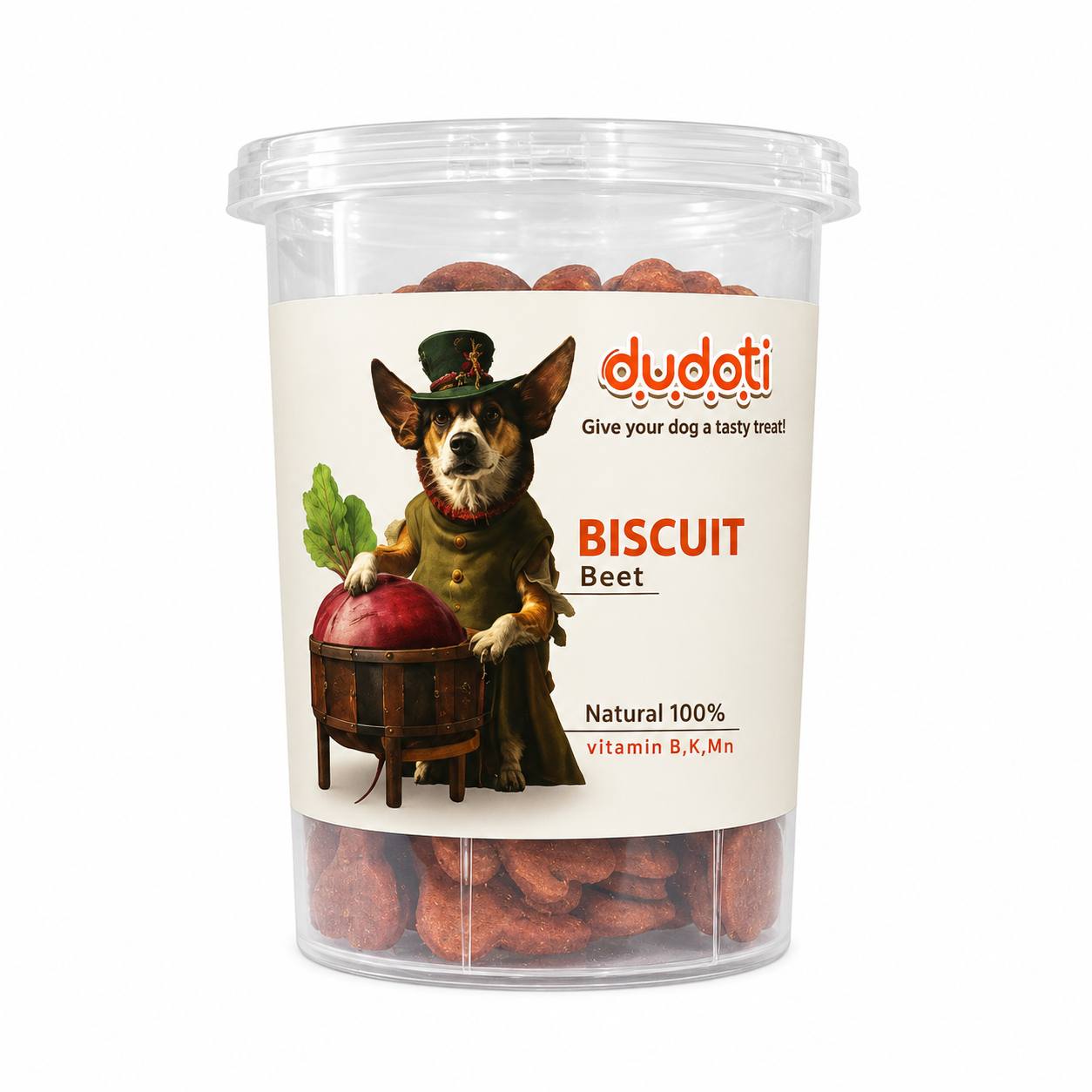 IMG_20260707_202935_628 بیسکویت تشویقی سگ دودوتی با طعم چغندر 150 گرم Dudoti Beet Dog Biscuit - Image 1