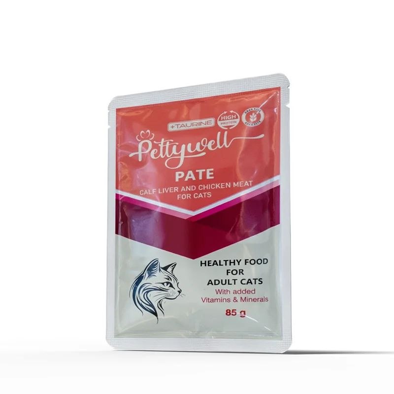 پوچ پتی ول گربه بالغ با جگر گوساله و گوشت مرغ ۸۵ گرم Petywell Adult Cat Pouch Calf Liver & Chicken Meat 