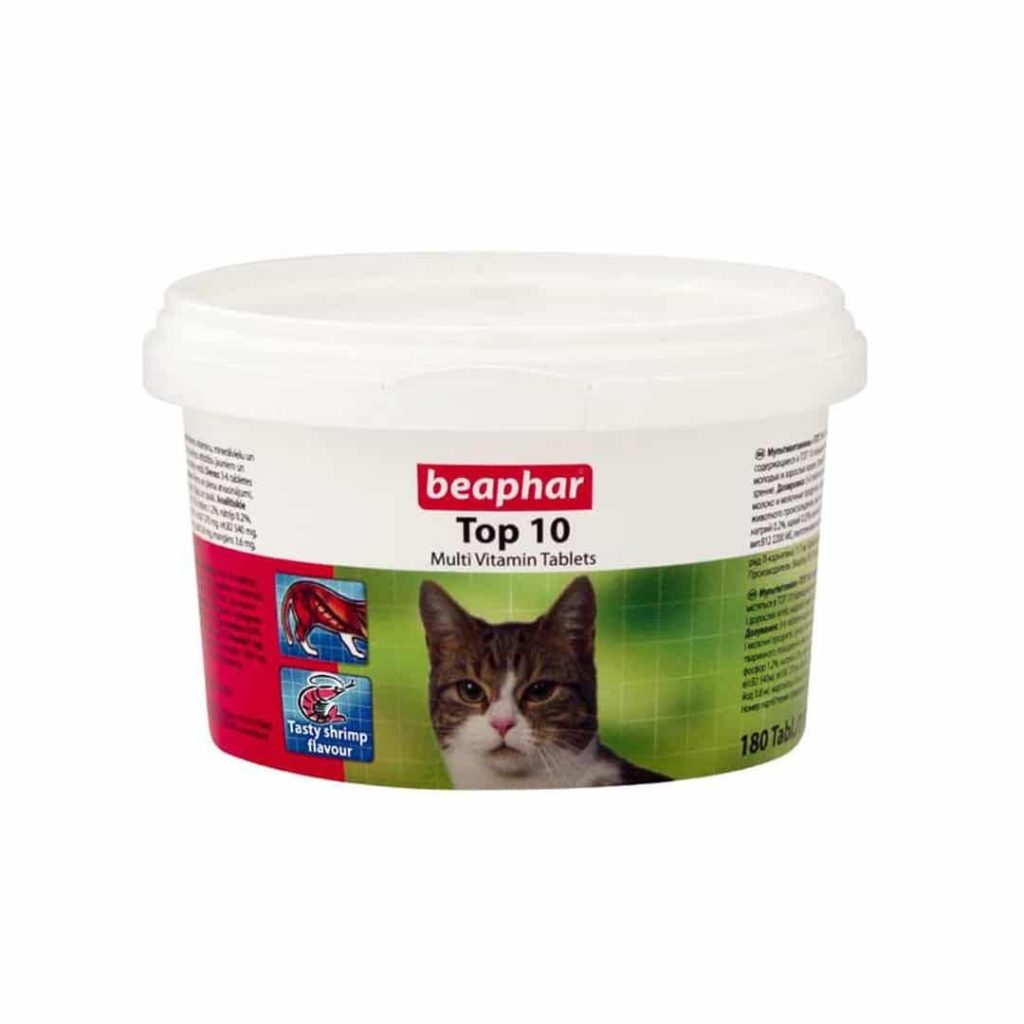 قرص تاپ ۱۰ گربه بیفار Beaphar Top 10 Multi Vitamin Tablets for Cats