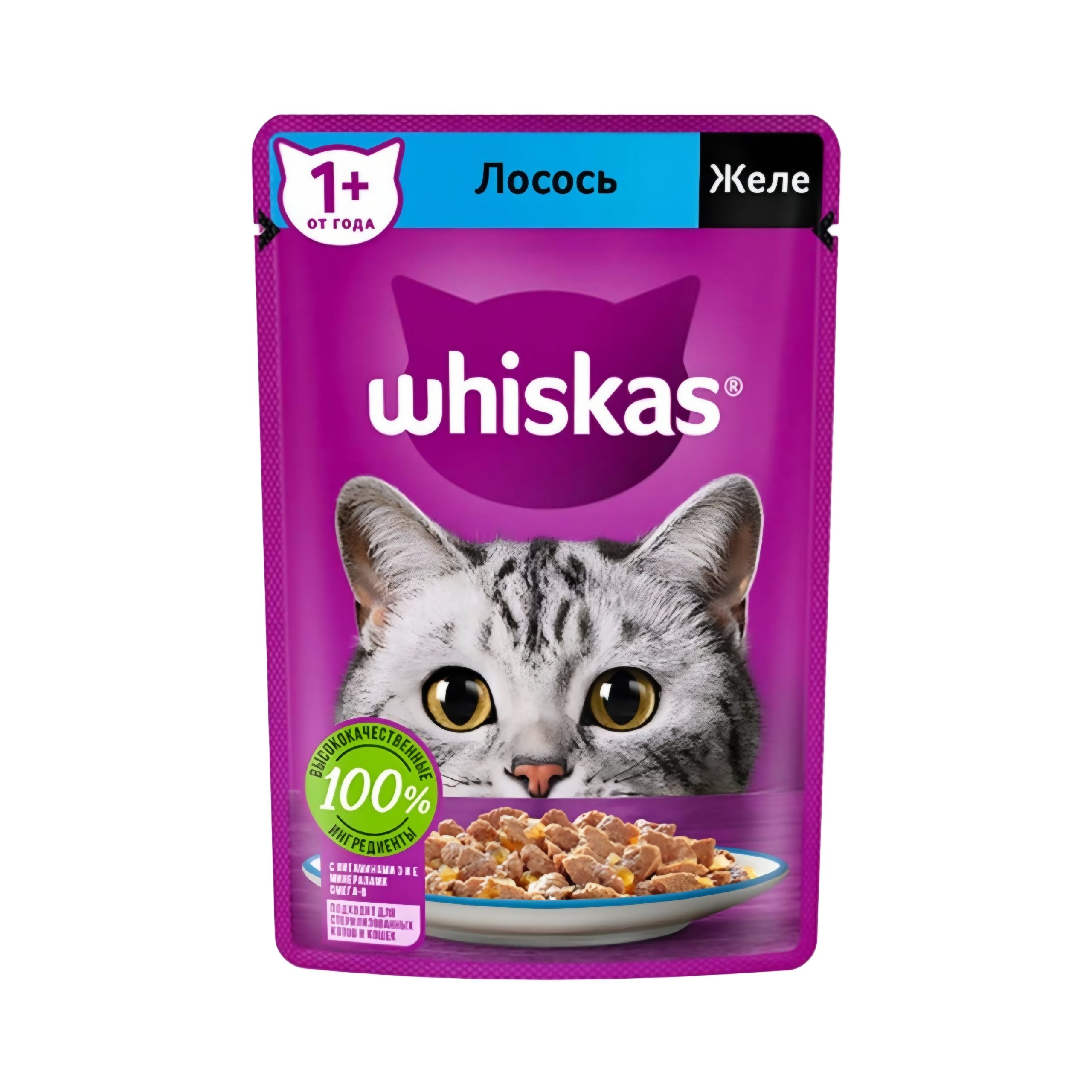 پوچ ویسکاس روسی گربه با طعم سالمون در ژله 75 گرم پوچ ویسکاس روسی گربه با طعم سالمون در ژله 75 گرم