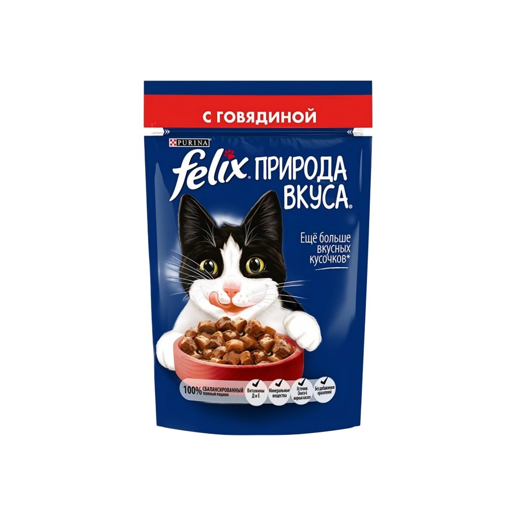 پوچ گربه فلیکس با طعم گوشت در سس 75 گرم