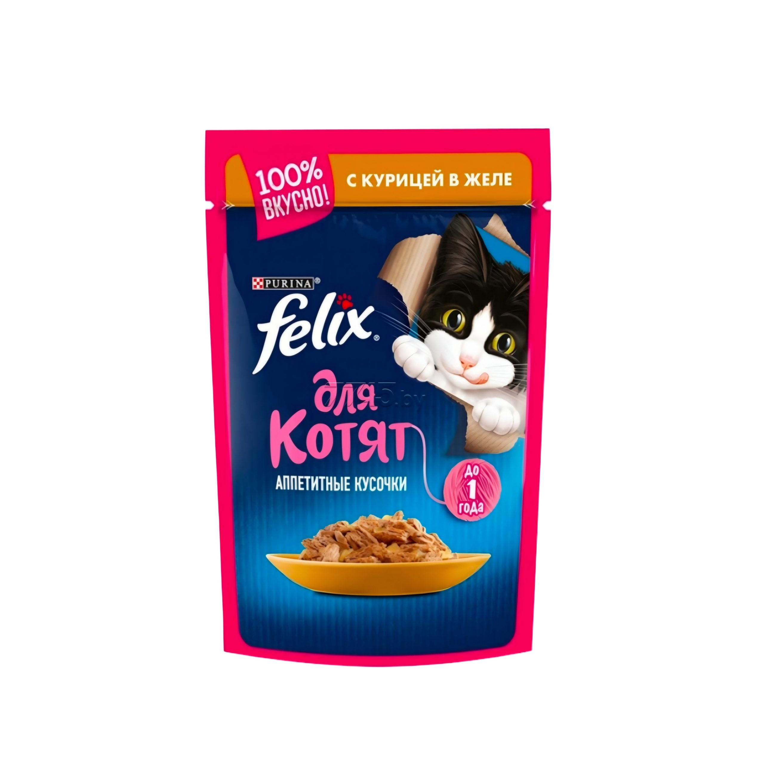 پوچ بچه گربه فلیکس با طعم مرغ در ژله 75 گرم پوچ بچه گربه فلیکس با طعم مرغ در ژله 75 گرم