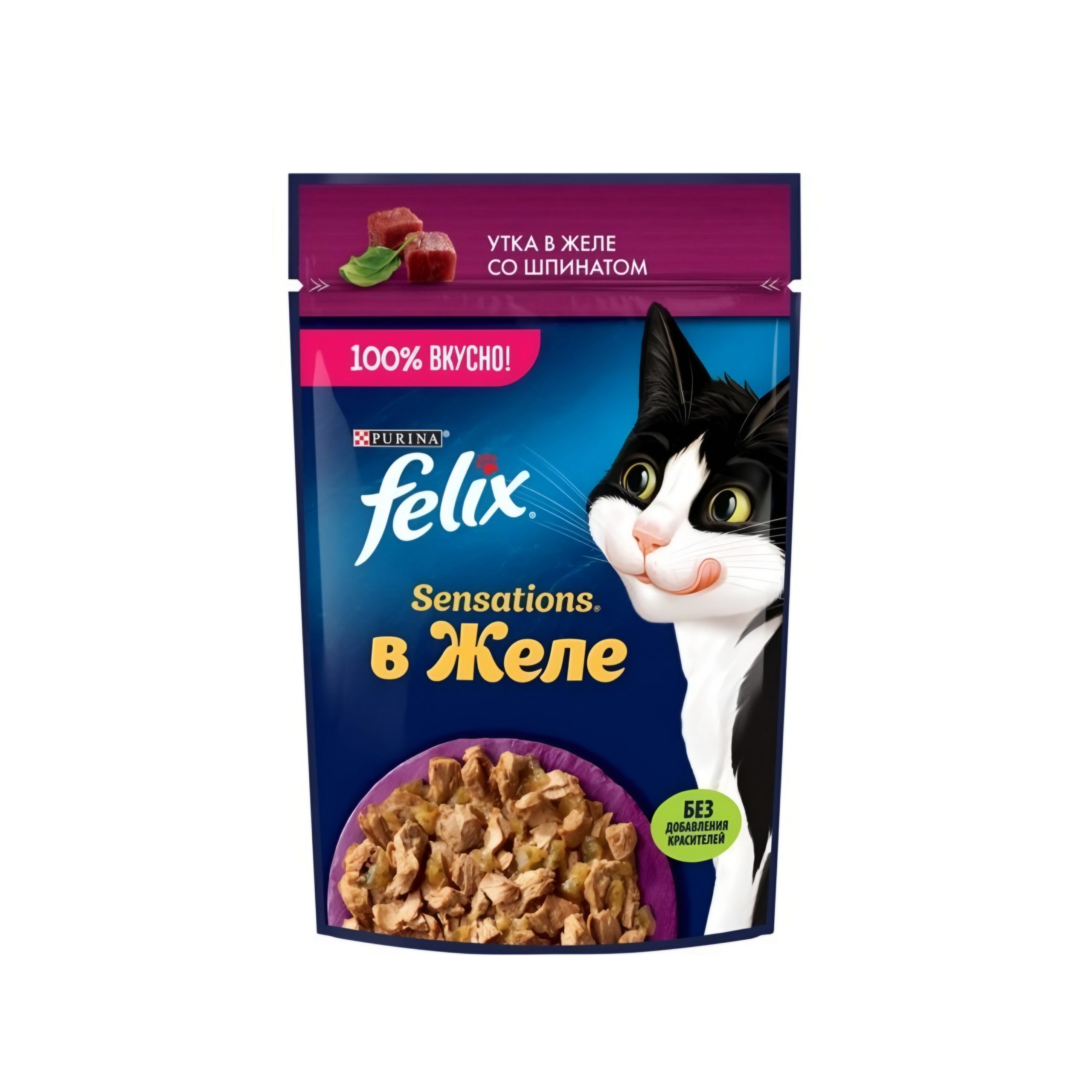 پوچ گربه فلیکس با طعم اردک در ژله 75 گرم پوچ گربه فلیکس با طعم اردک در ژله 75 گرم