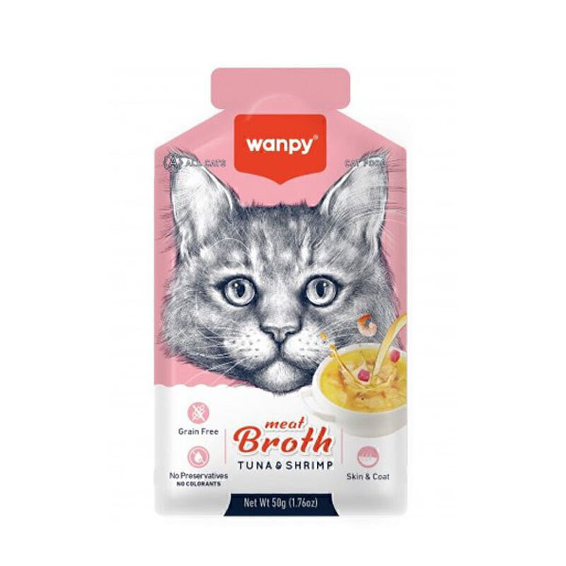 af079f102cec492abafe243d3d3b295e سوپ گوشت تن ماهی و میگو ونپی 50 گرم Wanpy Meat Broth Tuna & Shrimp - Image 1
