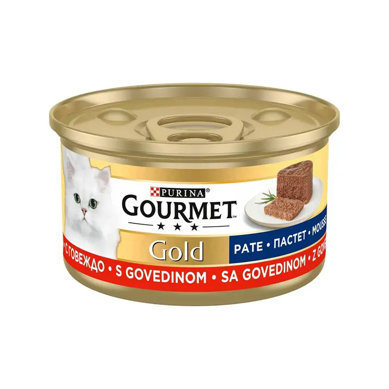 کنسرو گربه گورمت گلد پته با طعم گوشت گاو 85 گرم Gourmet Gold Pate With Beef