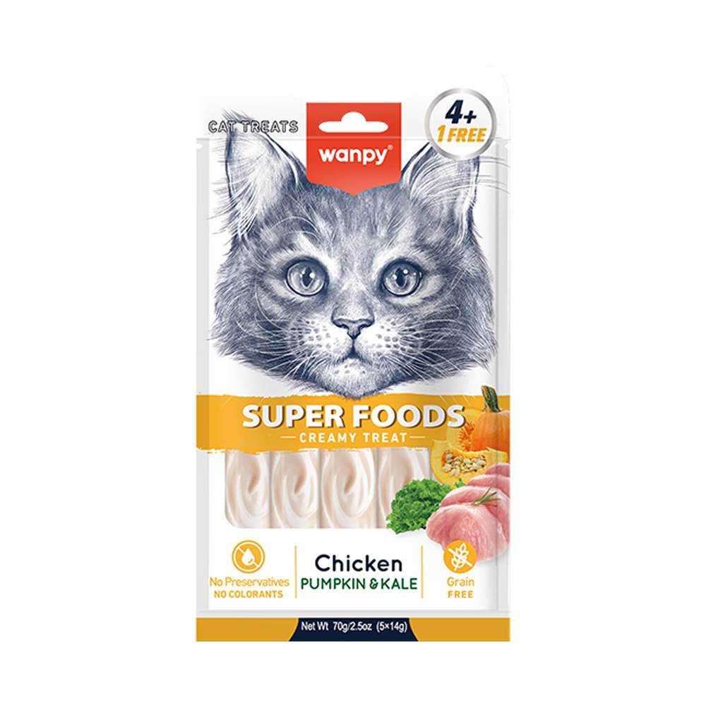 بستنی گربه ونپی مدل سوپر فود تک عددی با طعم مرغ، کدو حلوایی و کلم پیچ 14 گرم