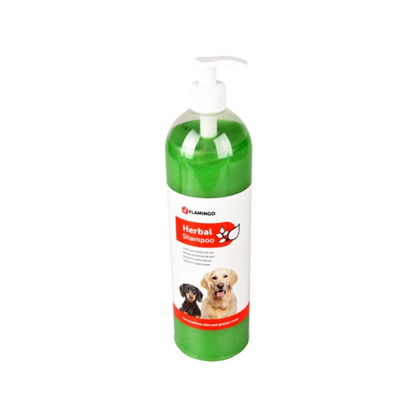 شامپو فلامینگو هربال طراوت‌بخش ۱ لیتر Flamingo Herbal Refreshing Pet Shampoo