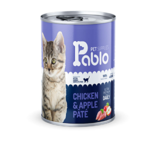 کنسرو پابلو ۴۰۰ گرمی بچه گربه با طعم مرغ و سیب Pablo Kitten Wet Food with Chicken & Apple Flavor