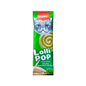 آبنبات گربه فریز دراید ونپی با طعم شیر بز، مرغ و علف گربه